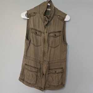 Max Jeans Army Green Utility Vest